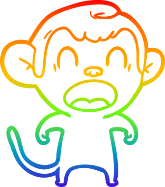 Bir insan tarafından çizilmiş bağıran çizgi film maymunu çizimi