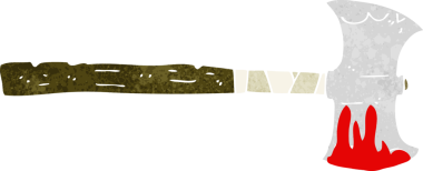 Bir insan tarafından çizilmiş çift taraflı balta.