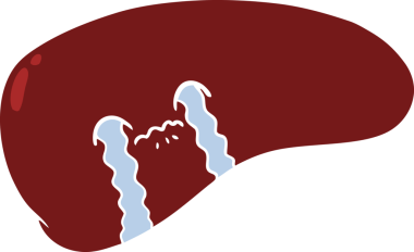 Bir insan tarafından çizilmiş yassı renkli karaciğer ağlaması