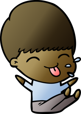 Bir insan tarafından çizilmiş çizgi film çocuğu.