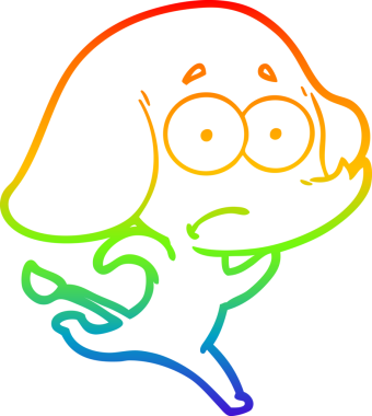 gökkuşağı gradyan çizgi çizimi bir insan tarafından çizilen kararsız fil.