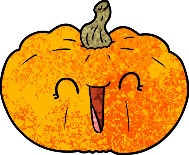 Bir insan tarafından çizilmiş bir balkabağı.