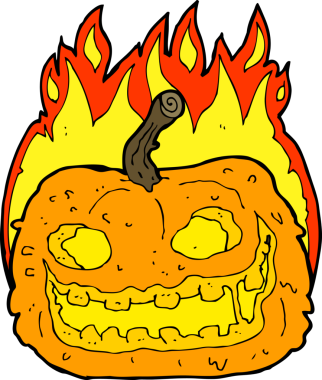 Bir insan tarafından çizilmiş ürkütücü balkabağı.