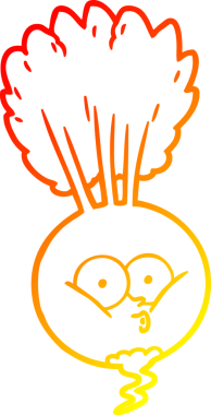 Bir insan tarafından çizilmiş bir sebzenin sıcak çizgi çizimi