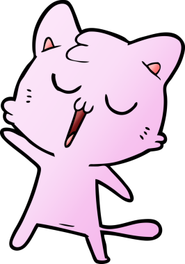 Bir insan tarafından çizilmiş çizgi film kedisi.