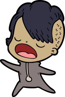 Bir insan tarafından çizilmiş havalı hippi kız çizgi filmi.