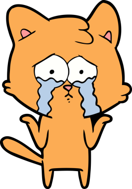 Bir insan tarafından çizilmiş çizgi film kedisi.