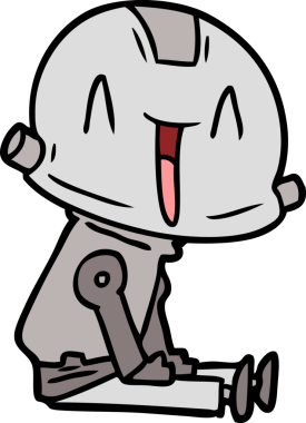 Bir insan tarafından çizilmiş çizgi film robotu