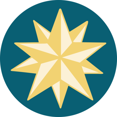 Bir insan tarafından çizilmiş bir yıldızın ikonik dövme şekli