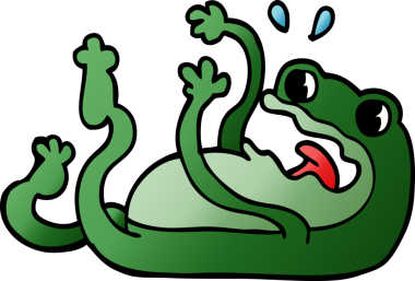 Bir insan tarafından çizilmiş karalama kurbağası.