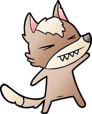 Bir insan tarafından çizilmiş kızgın kurt çizgi filmi.