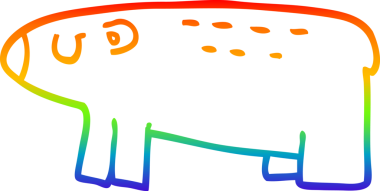 Bir insan tarafından çizilen kutup ayısının gökkuşağı gradyanı çizimi