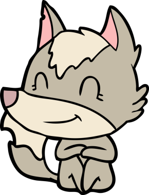 Bir insan tarafından çizilmiş dost canlısı bir kurt.