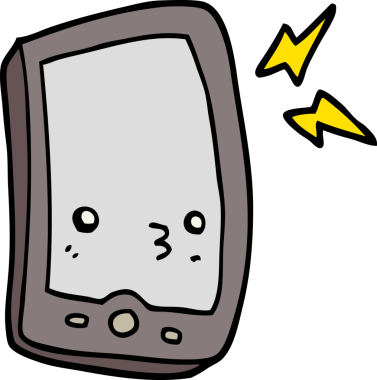 bir insan tarafından çizilmiş cep telefonu.