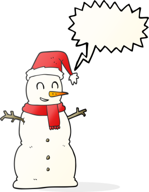 Bir insan tarafından çizilmiş serbest konuşma balonu kardan adam.