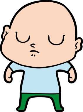 bir insan tarafından çizilmiş kel bir adam.