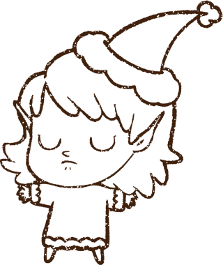 Noel Elf Kömürü Bir insan tarafından çizilmiş