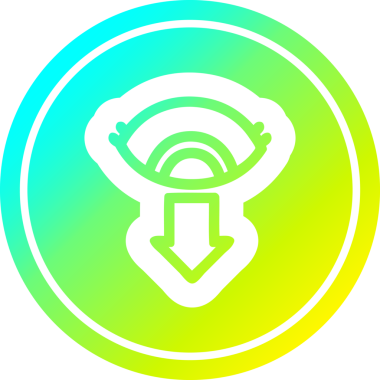 serin gradyan bir insan tarafından çizilmiş göz dairesel simgesi
