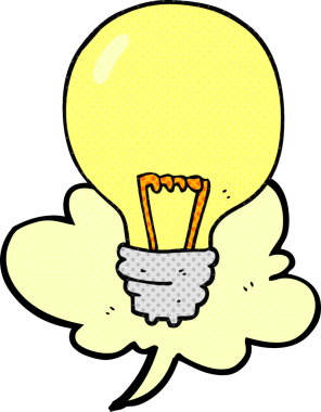 Bir insan tarafından çizilmiş serbest çizilmiş çizgi roman konuşma balonu çizgi film ampulü