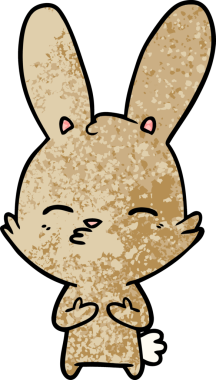 Bir insan tarafından çizilmiş meraklı tavşan çizgi filmi.