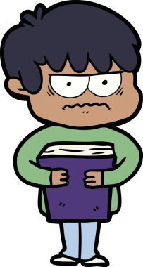 Bir insan tarafından çizilmiş sinirli çizgi film çocuğu.