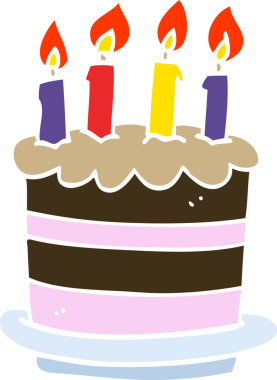 Bir insan tarafından çizilmiş karalama doğum günü pastası.