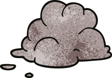 Bir insan tarafından çizilmiş karalama fırtına bulutu.