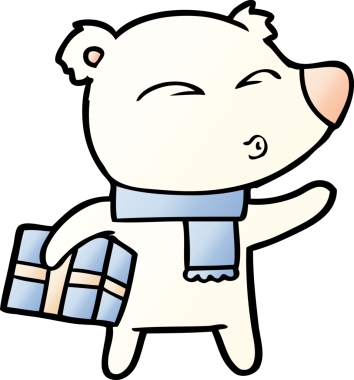 Bir insan tarafından çizilmiş kutup ayısı çizgi filmi.