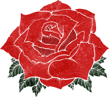 Bir insan tarafından çizilmiş çizgi film gülü