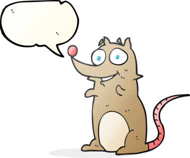 Bir insan tarafından çizilmiş serbest konuşma balonu çizgi film faresi