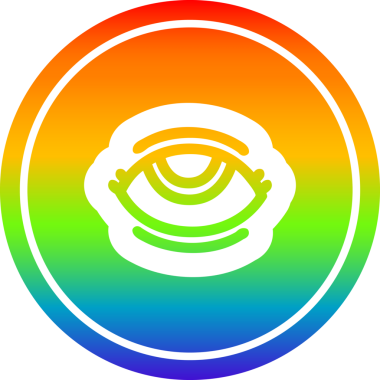 Gökkuşağı gradyan göz gökkuşağı gradyan bir insan tarafından çizilmiş dairesel simge bitir