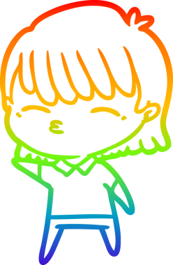 gökkuşağı gradyan çizimi bir insan tarafından çizilmiş bir karikatür kadın