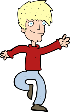 çizgi film mutlu adam dans bir insan tarafından çizilmiş