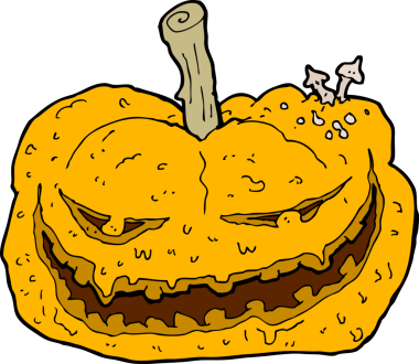 Bir insan tarafından çizilmiş Cadılar Bayramı balkabağı çizgi filmi.