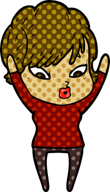 Bir insan tarafından çizilmiş karikatür kadın.