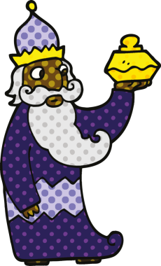 Bir insan tarafından çizilen üç bilge adamdan biri.