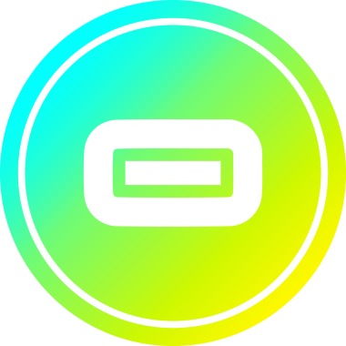 Serin gradyan bitiş dairesel simgesi ile çıkarma bir insan tarafından çizilen serin gradyan bitiş