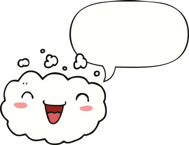 Bir insan tarafından çizilmiş mutlu karikatür bulutu.