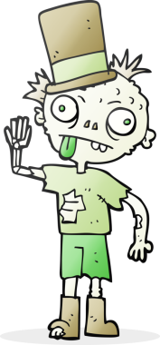 Bir insan tarafından çizilmiş serbest çizim bir zombi çizgi filmi.