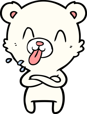 kaba karikatür kutup ayısının insan tarafından çizilmiş dili.