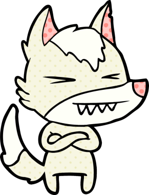 Bir insan tarafından çizilmiş kızgın kurt çizgi filmi.