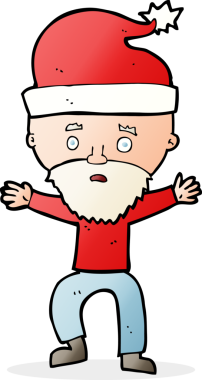 Çizgi filmci bir insan tarafından çizilen Noel için hazırlanıyor.