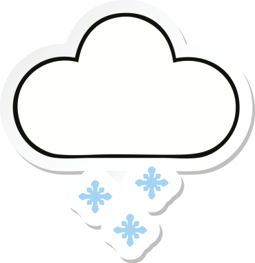 Bir insan tarafından çizilmiş şirin bir kar bulutunun çıkartması.