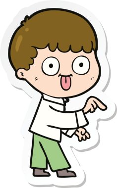 Bir insan tarafından çizilmiş karikatür adamın çıkartması.