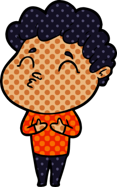 Çizgi film adamı somurtuyor Bir insan tarafından çizilmiş