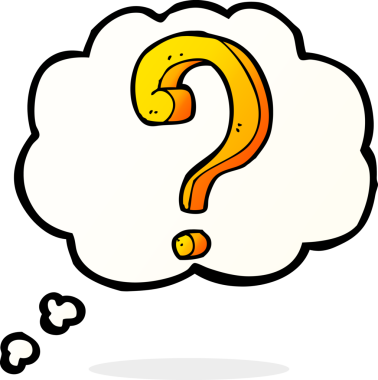 Bir insan tarafından çizilmiş düşünce baloncuklu soru işareti.