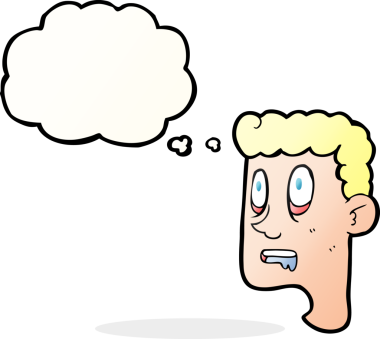 Serbest çizim düşünce balonu çizgi filmi bir insan tarafından çizilmiş salya akıtan bir adam.