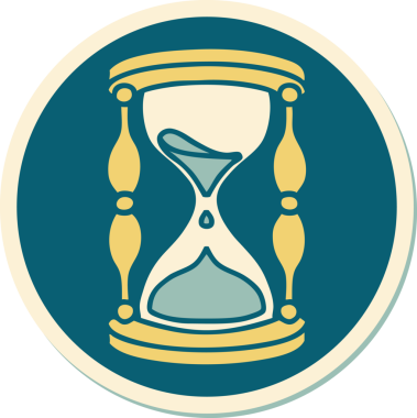 Bir insan tarafından çizilmiş geleneksel bir saat camı dövmesi.