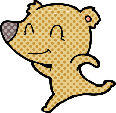 Bir insan tarafından çizilmiş dost canlısı ayı çizgi filmi.