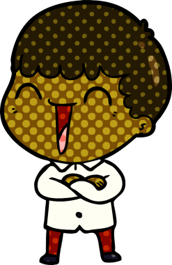 Bir insan tarafından çizilmiş mutlu bir adam.